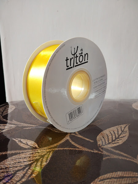 Listón Liso Satinado Doble Cara #9 — Amarillo Canario